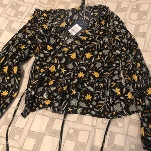Black Floral Top, Never Worn
